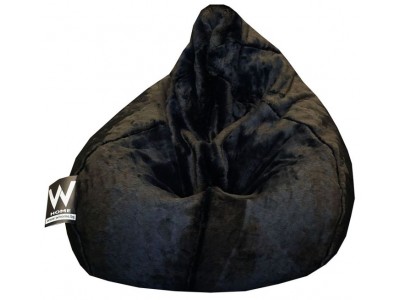 ПУФ Барбарон XL голяма круша Royal Deluxe (черен/пухен)